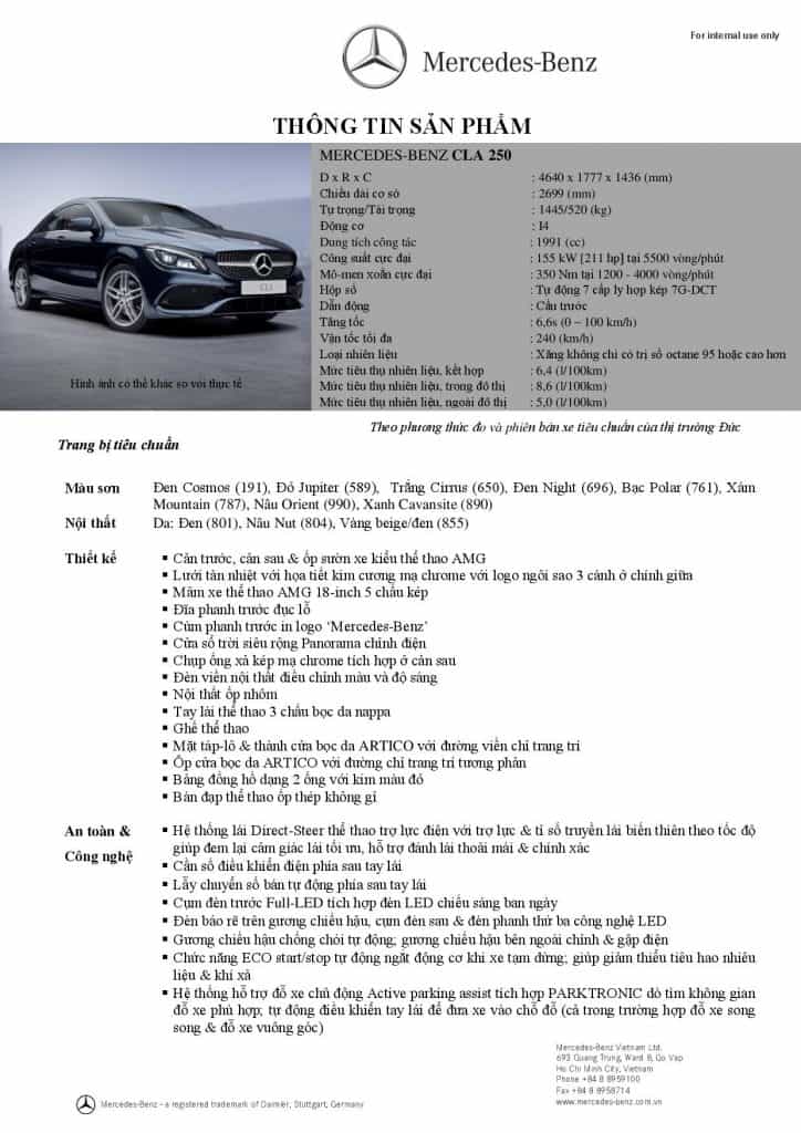 Thông số kỹ thuật Mercedes CLA 250 AMG (1)