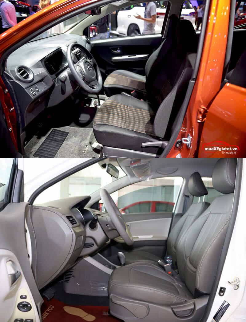 So sánh Toyota Wigo và Kia Morning (hàng ghế trước)