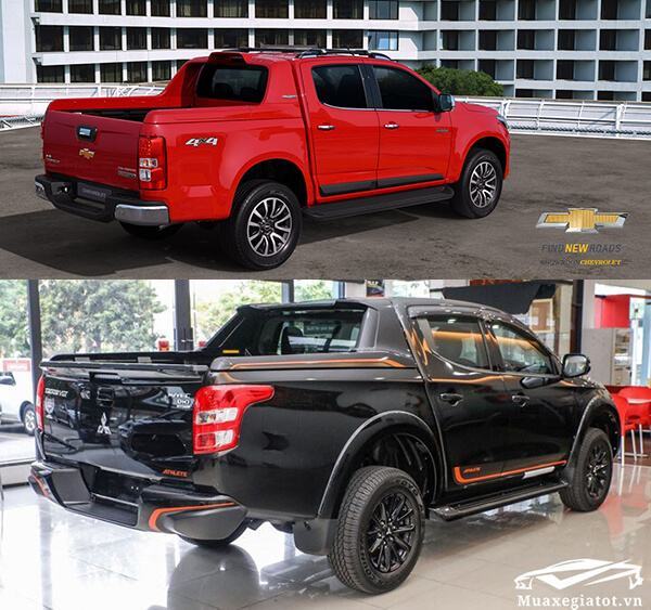 So sánh Chevrolet Colorado High Country và Mitsubishi Triton Athlete (Đuôi xe) 