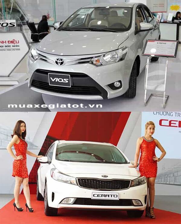 Thiết kế của Toyota Vios 1.5 E MT (trên) và Kia Cerato SMT 
